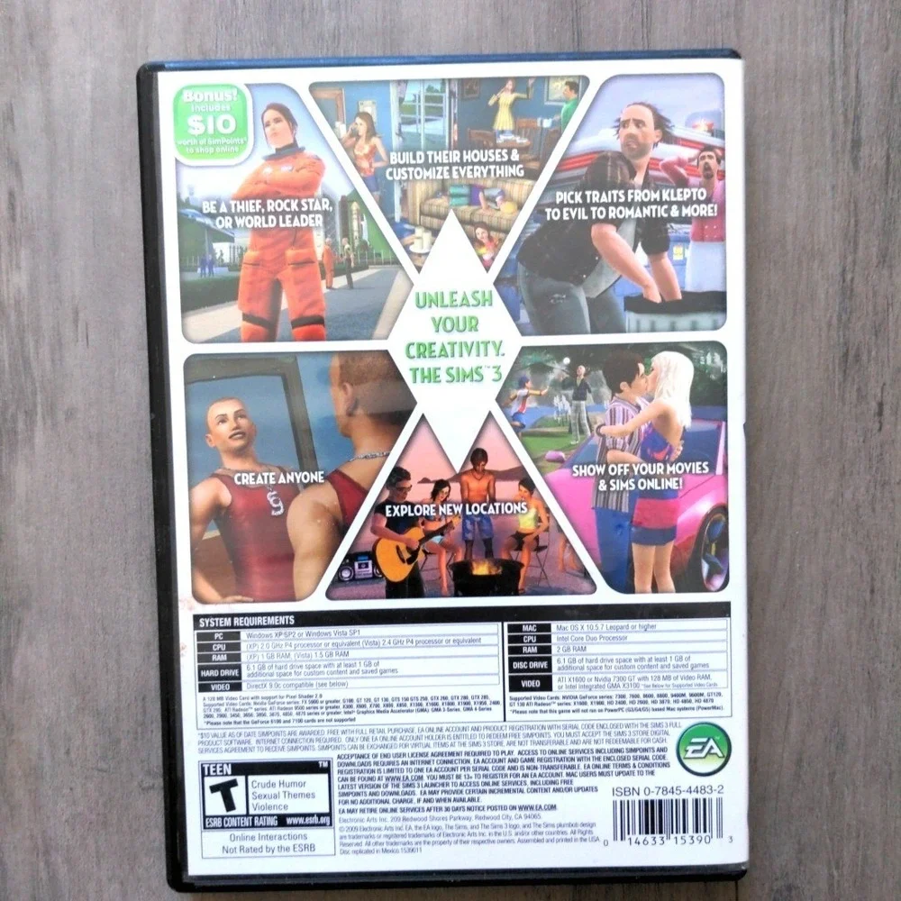 The Sims 3 PC‎ Mac DVD 2009 Electronic Arts EA Video Game Complete with Manual